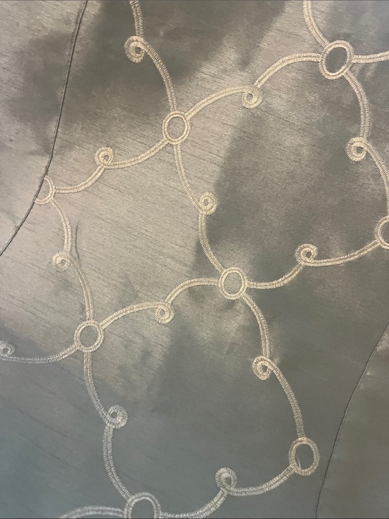 Other - Elegant Embroidered Tablecloth in Light Gray by